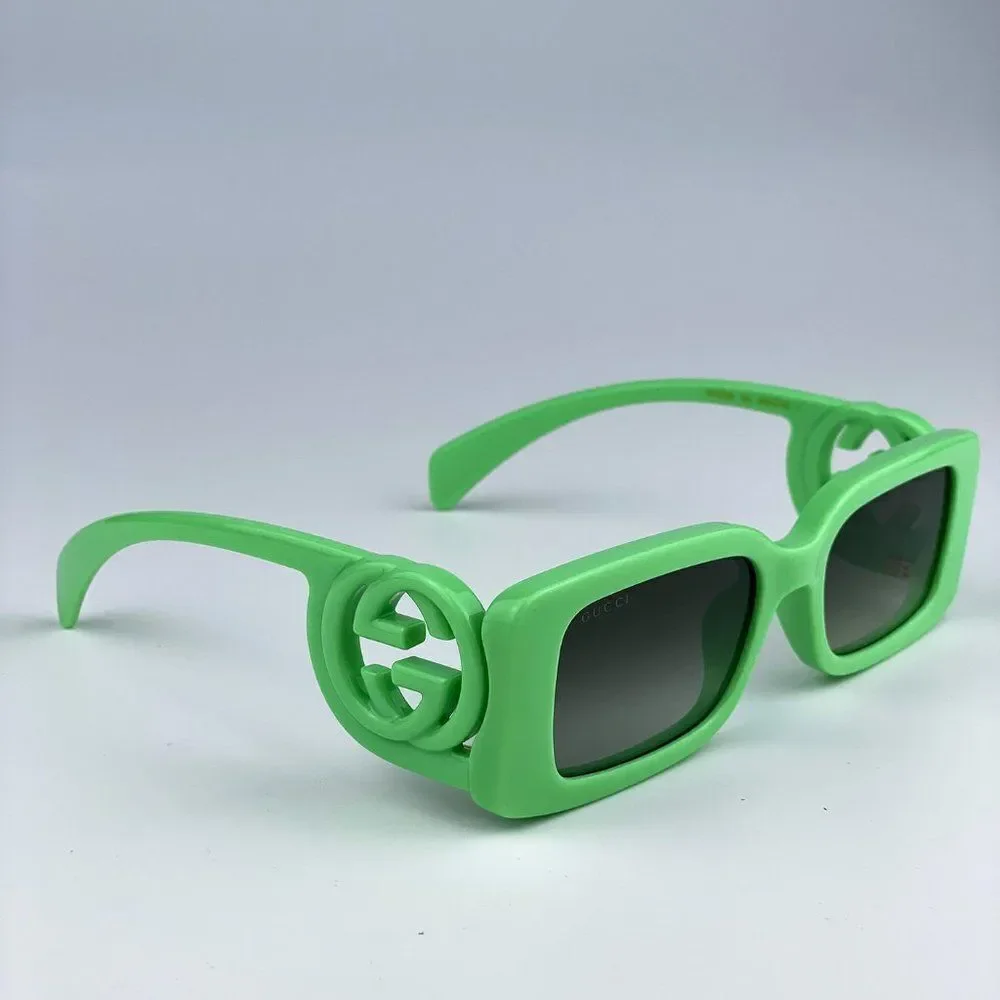 SALE! NEW Gucci GG1325S 004 Green Gradient Rectangle Unisex Sunglasses
